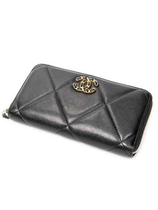 Chanel Other - Chanel Zip Around Wallet Black Quilted Lambskin Leather